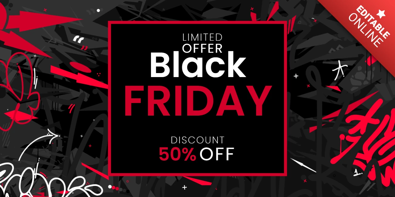 プロモーションフライヤー用の太字のブラックフライデーセールデザインテンプレート