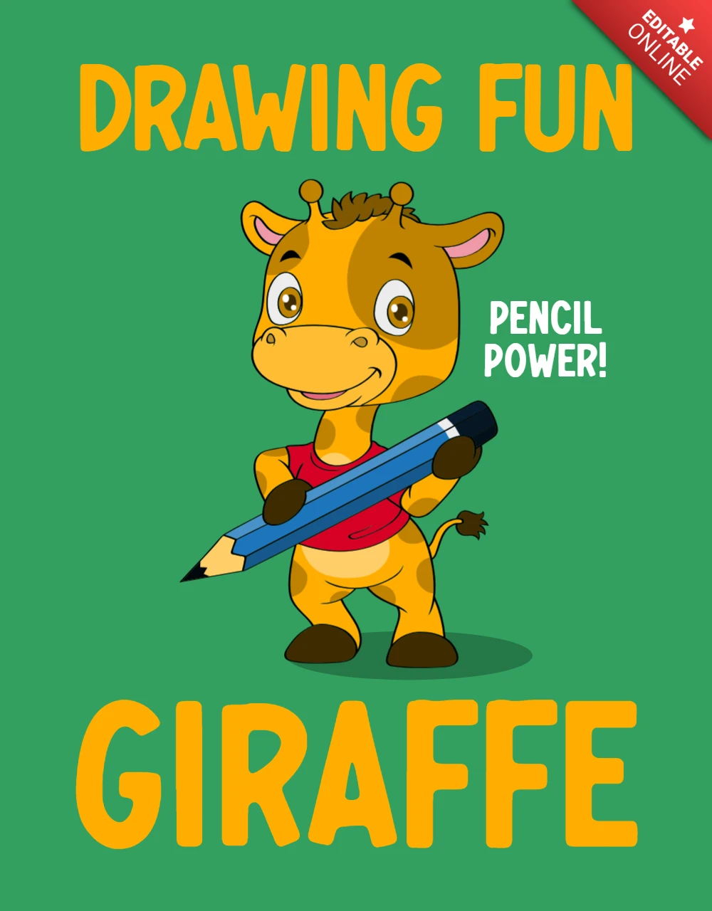 Fun Giraffe Drawing Template for Creative Kids Educational Book