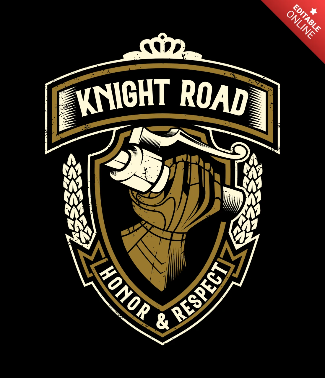 Ritter straße vintage t-shirt design vorlage