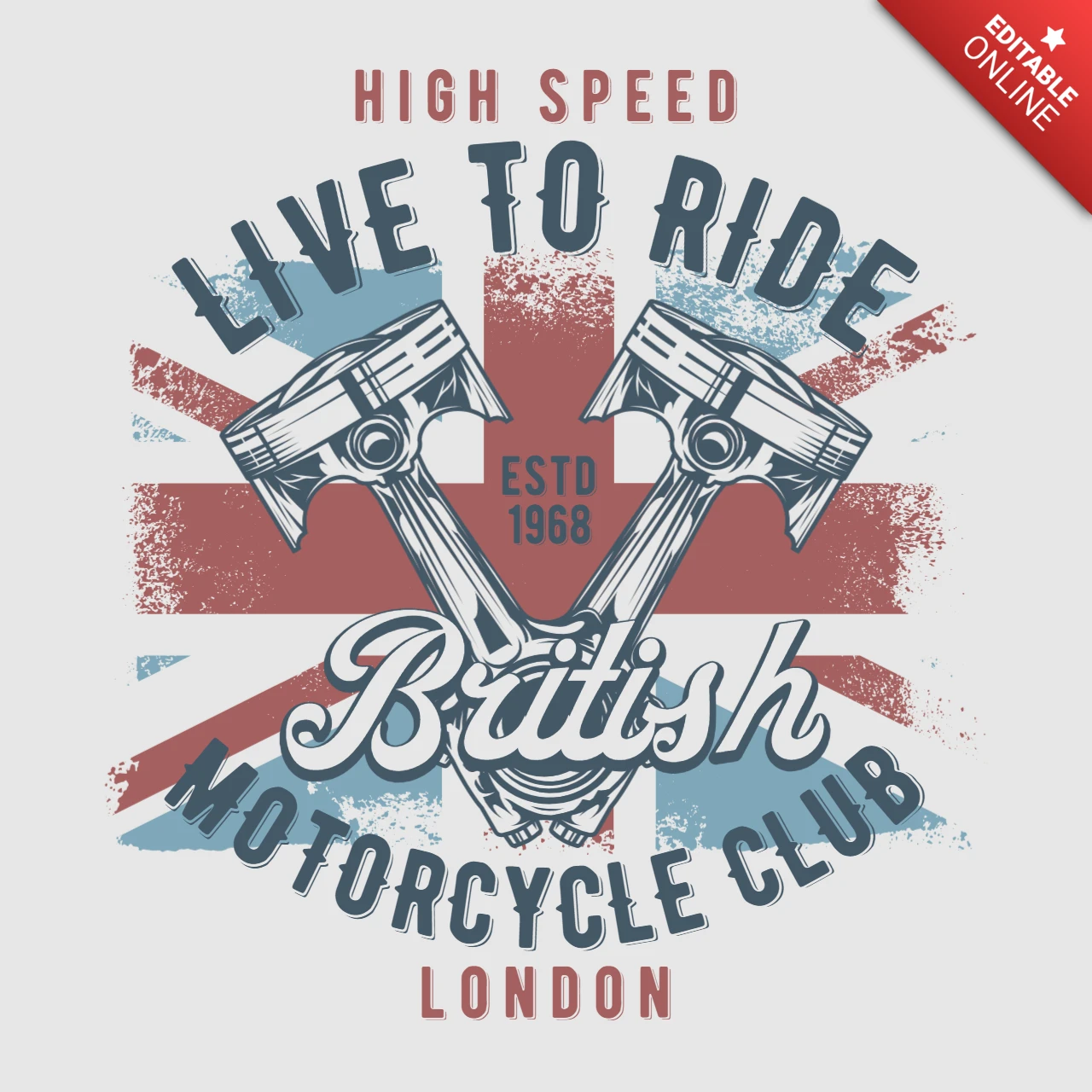 Motorcycle Piston T-Shirt Design Template