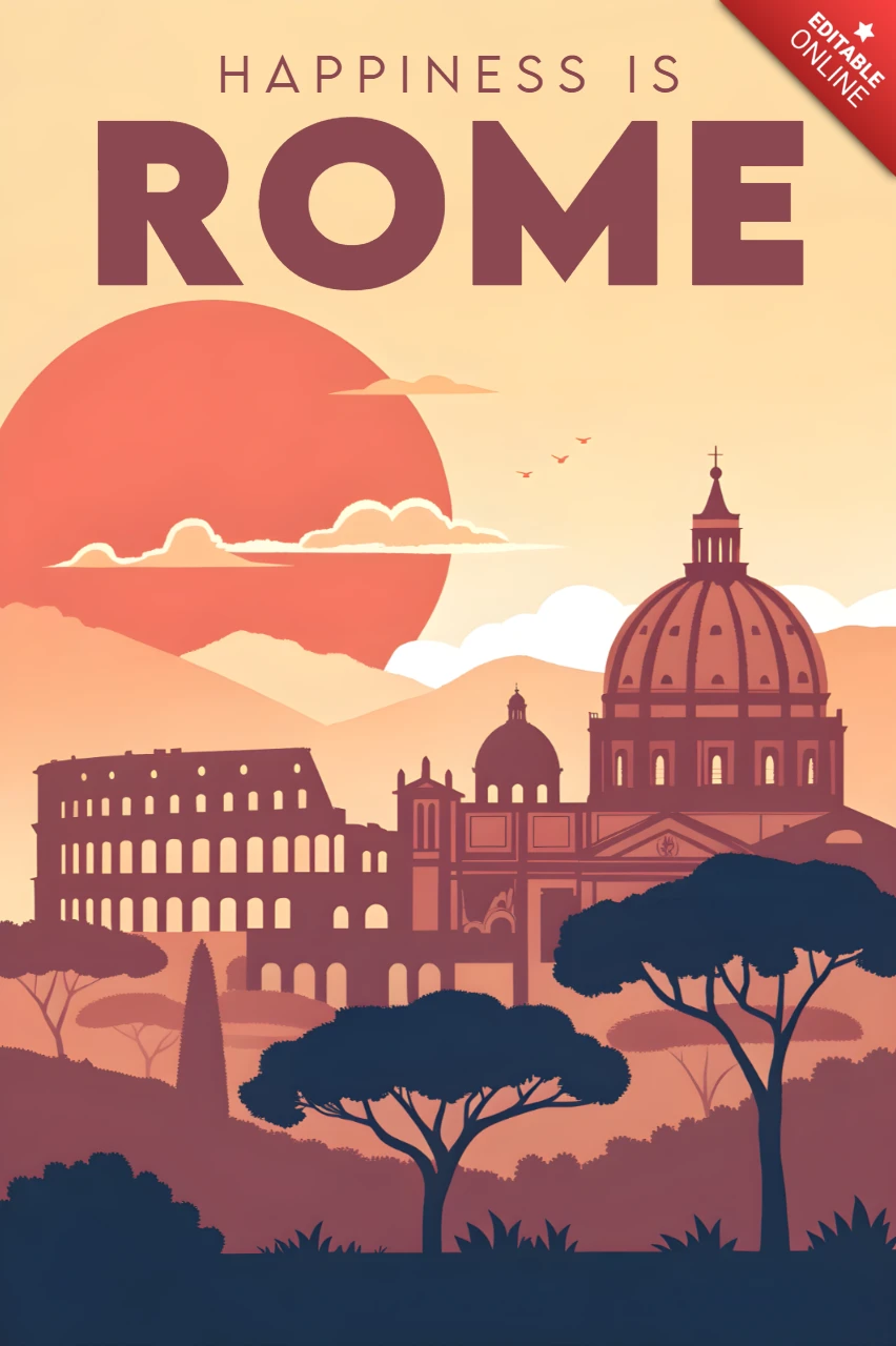 Rom sunset Designvorlage für Reiseposter