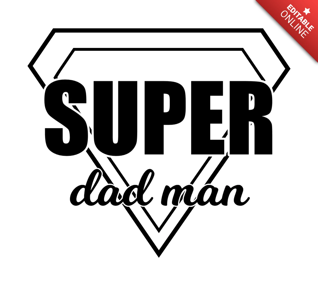Super Dad Man T-shirt Design Template