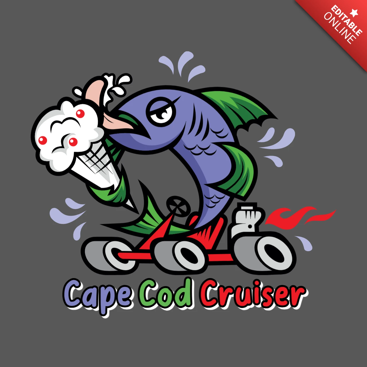 Cape Cod Cruiser T-Shirt Design Template