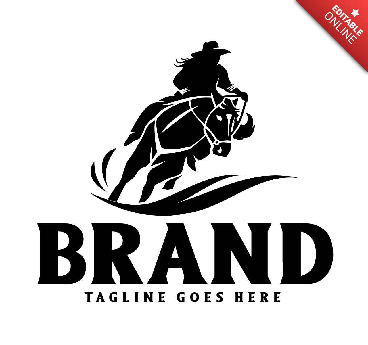 Horse Racing Barrel Logo Design Template