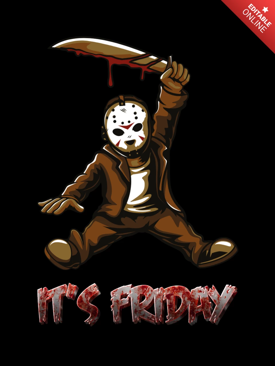 Jason horror template t-shirt ontwerp