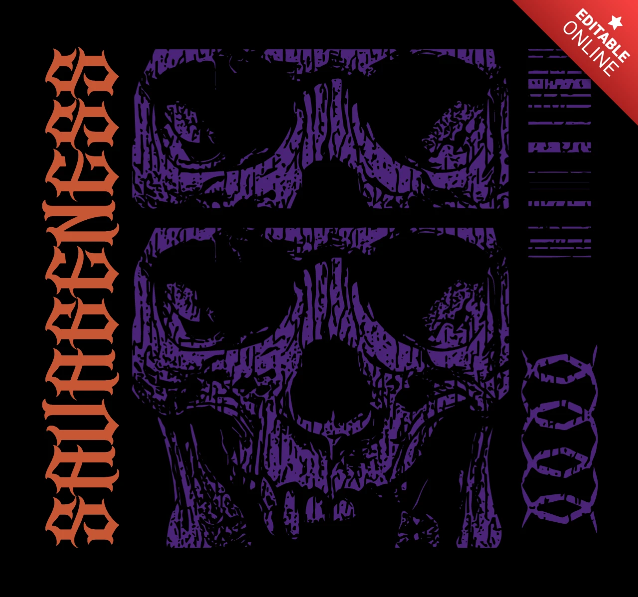 Skull Graphic Design Template for Edgy Apparel and Merchandise
