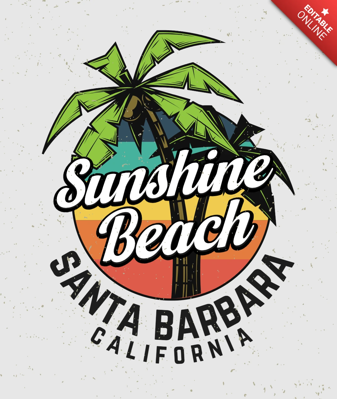 Modello di t-shirt per la spiaggia di Two Palms Sunshine
