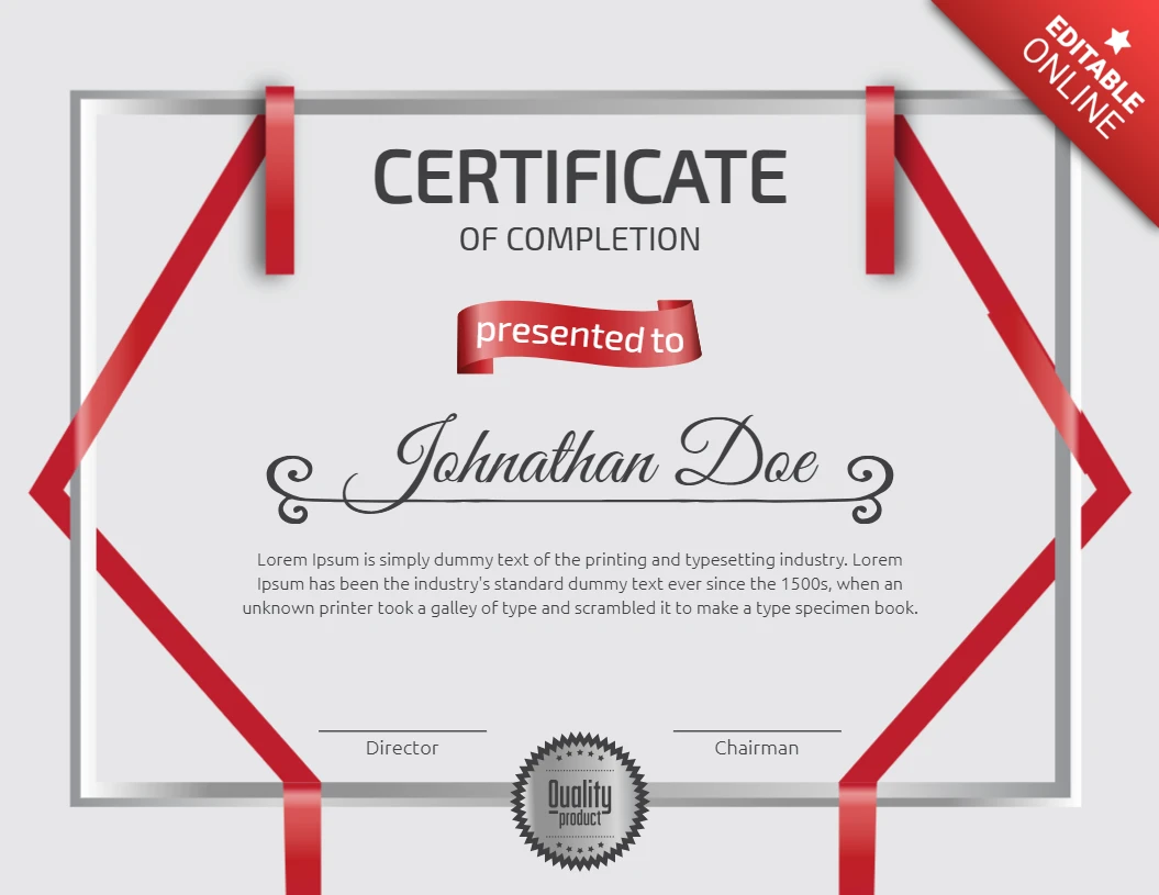 Modello moderno di certificato aziendale