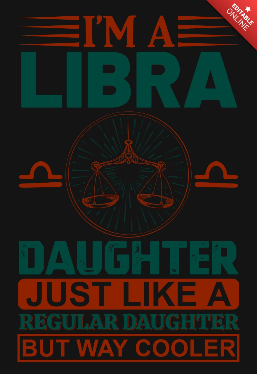 Ich bin eine libra tochter sternzeichen t-shirt design vorlage