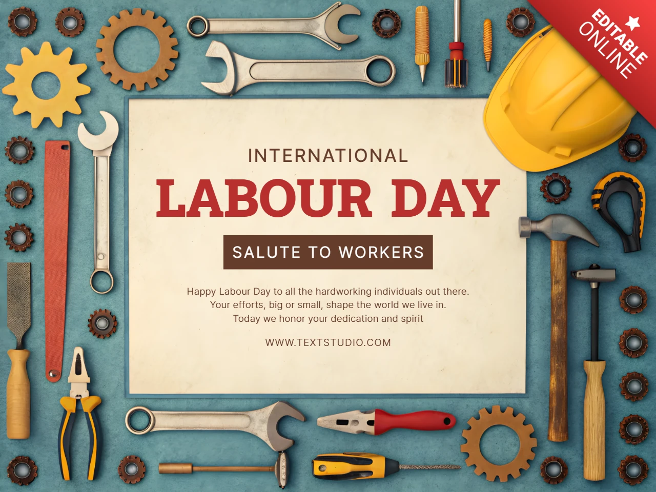 Modèle vintage de célébration de la fête du travail pour honorer les travailleurs