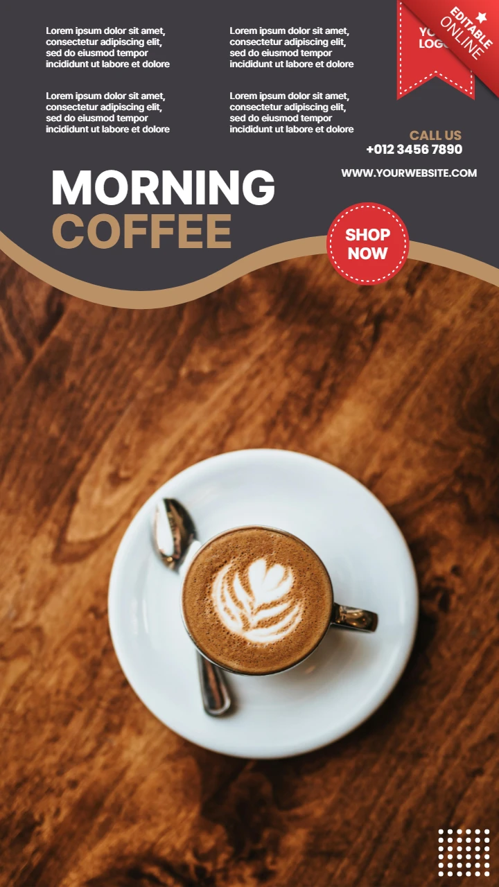 Modelo de design de postagem de história do Instagram para café da manhã
