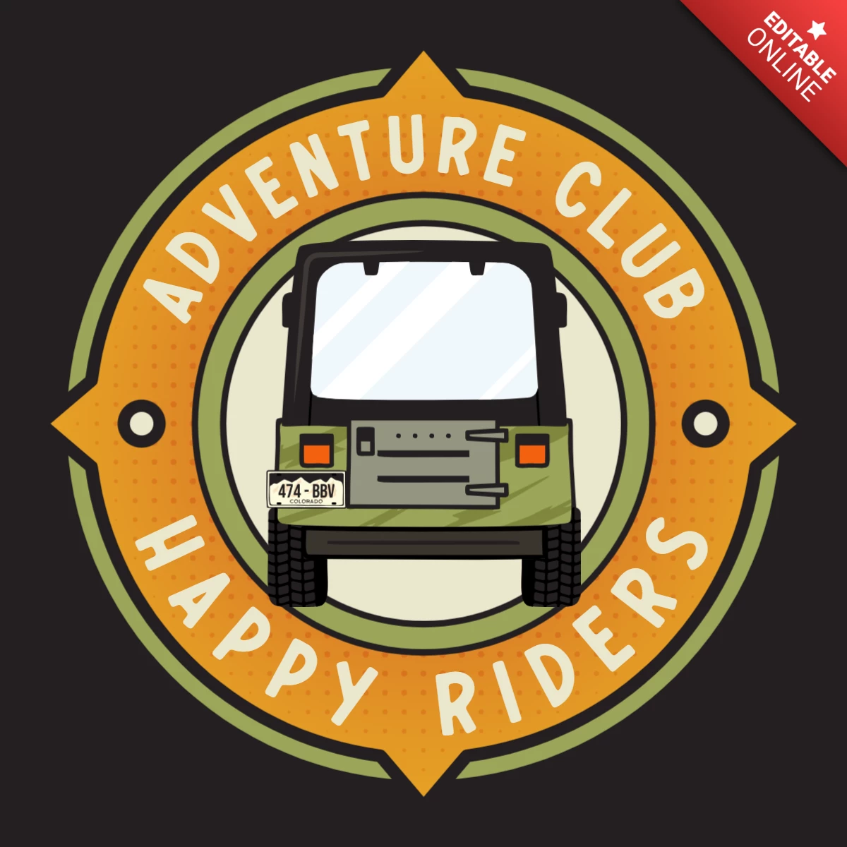 Diseño de plantilla de insignia de club de aventureros felices