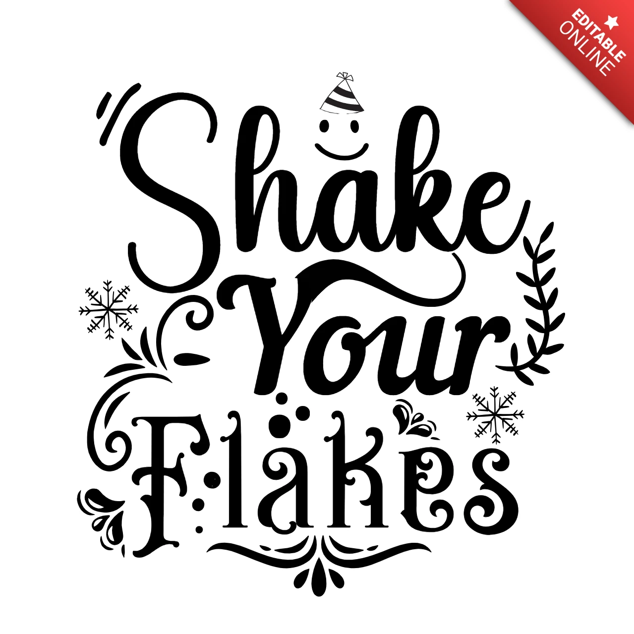 Shake Your Flakes Winter T-Shirt Design Template