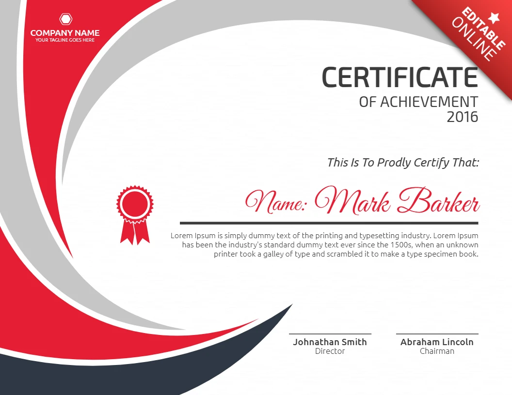 Abstract Corporate Award Certificate Post Design Template