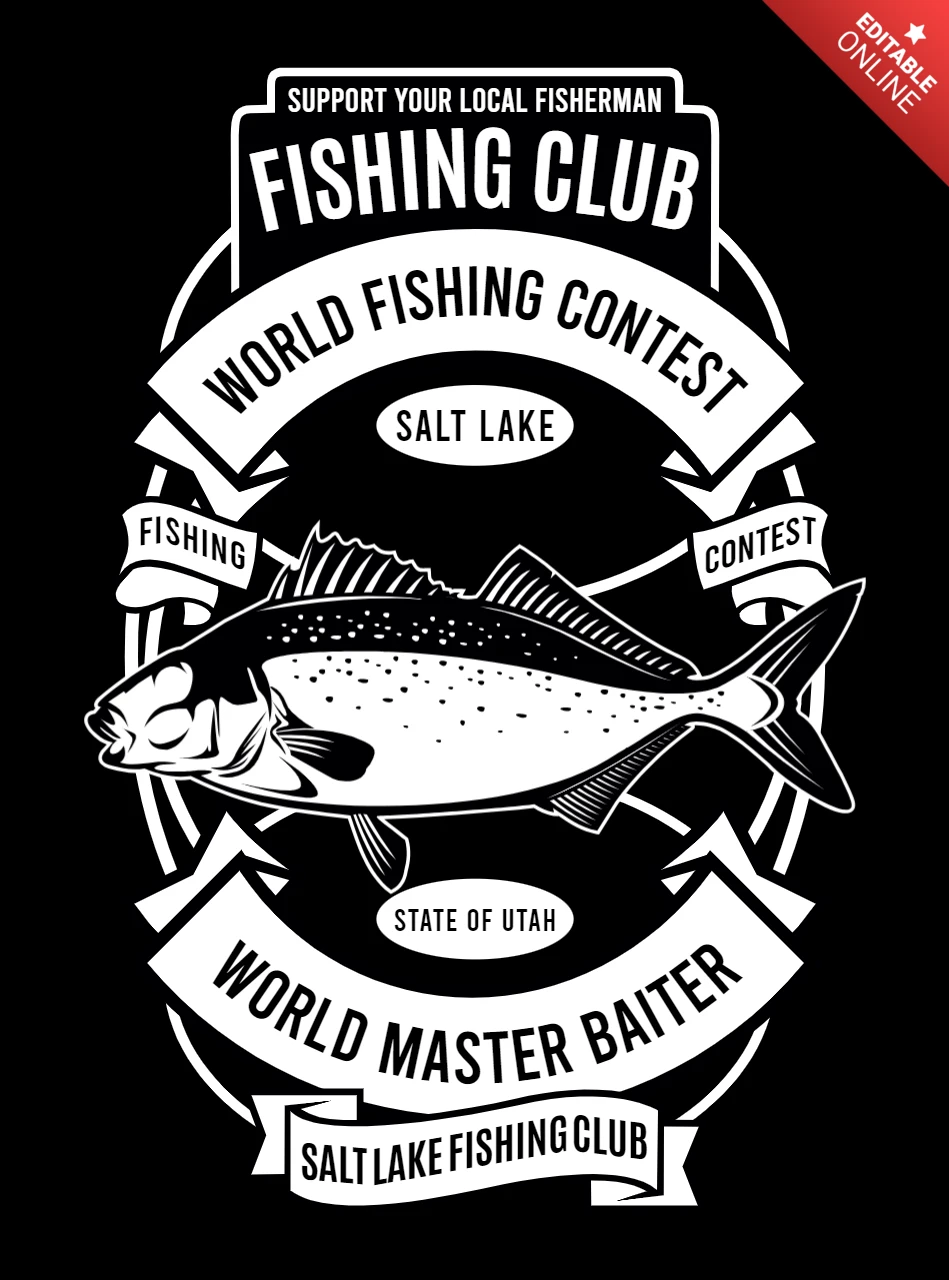 Fishing Club T-Shirt Design Template