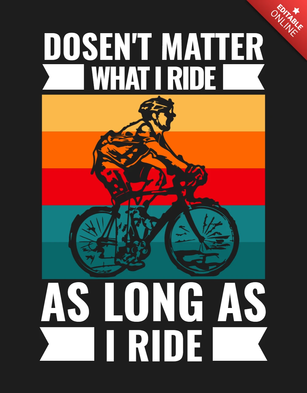 Man Riding Cycle T-shirt Design Template
