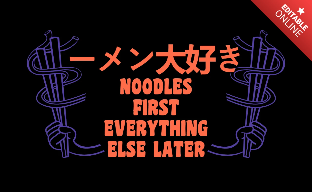 Nouilles d'abord, tout le reste ensuite dévotion ramen t-shirt design pour les amateurs de cuisine japonaise