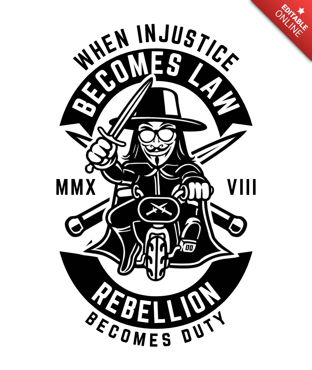 Rebellion Becomes Duty Anonymous T-Shirt Design Template