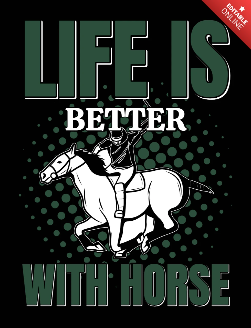 A vida é melhor com um modelo de camiseta de corrida de cavalos