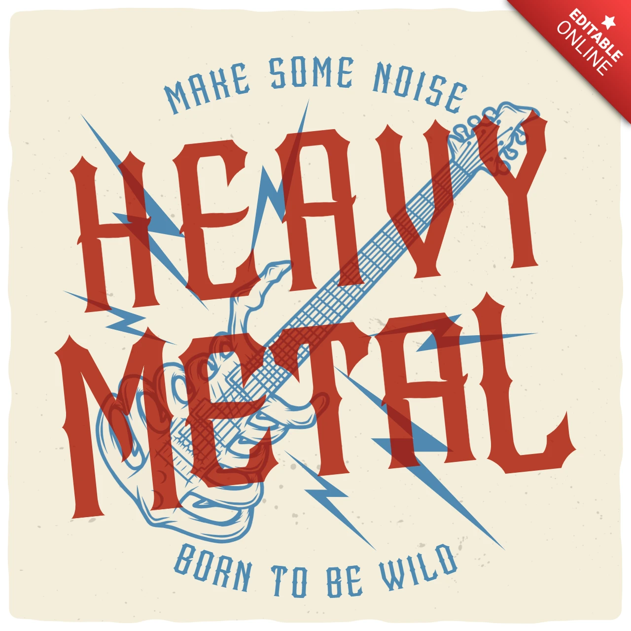 Tshirt guitare squelette heavy metal