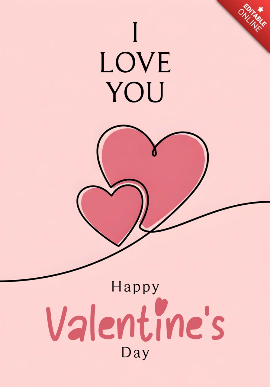 Modèle de design de cœurs d'amour pour la Saint-Valentin pour cartes de vœux