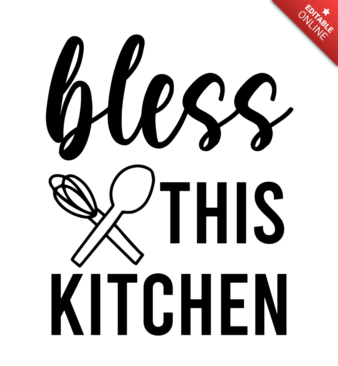 Bless This Kitchen T-Shirt Design Template