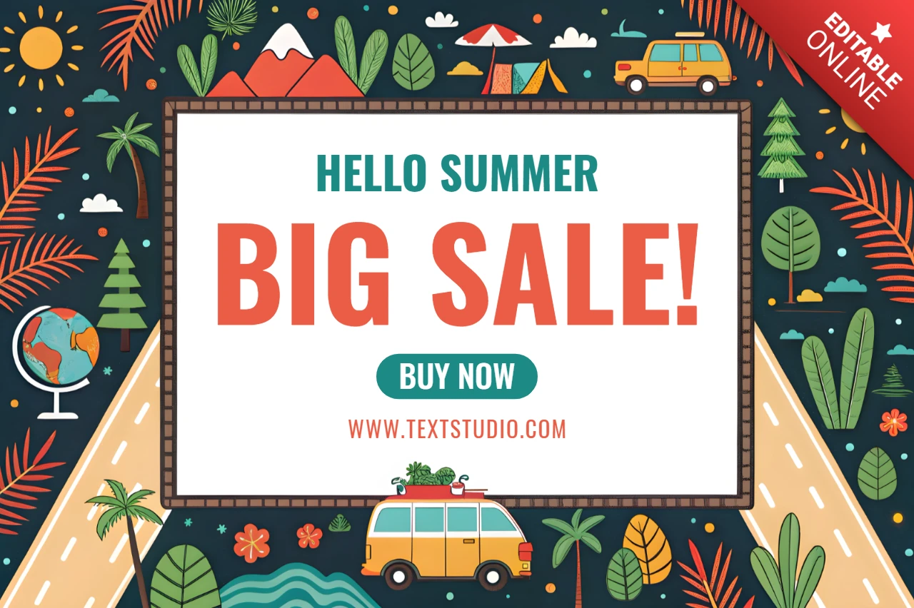 Vibrant Summer Sale Template Design for Promotions