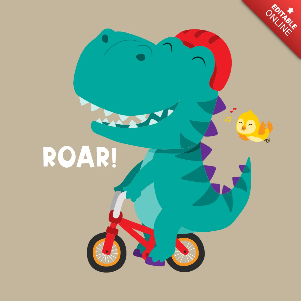 Divertida plantilla de diseño de dinosaurios para proyectos infantiles