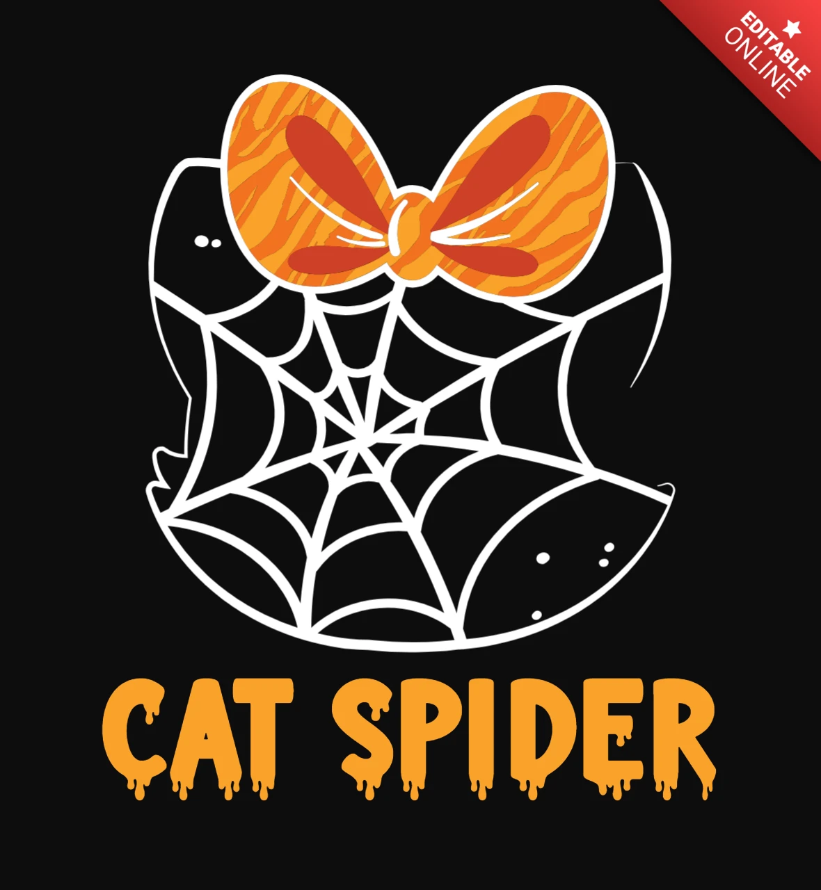 Modèle de t-shirt Halloween chat toile d'araignée