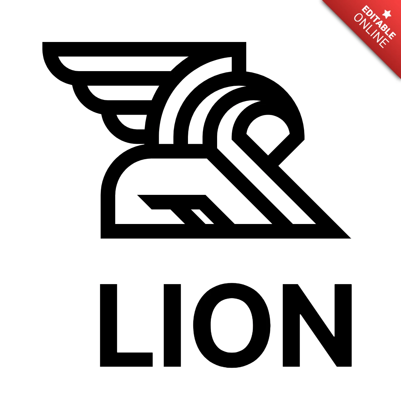 Szablon logo lwa w kolorze czarnym