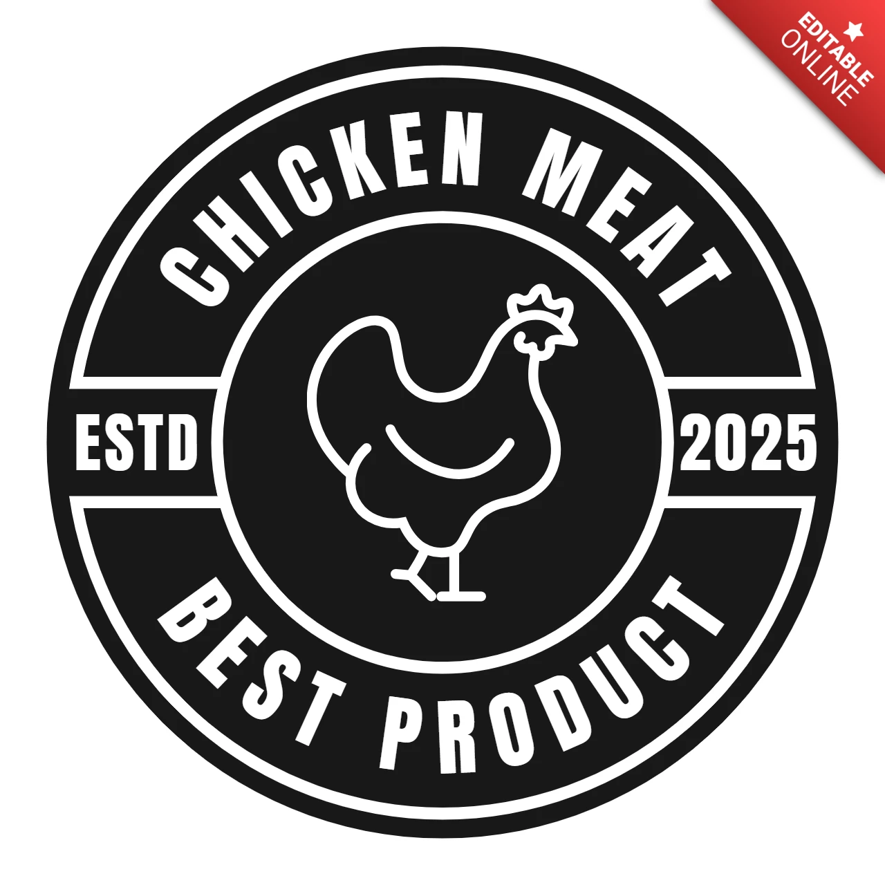 Chicken Meat Logo Design Template