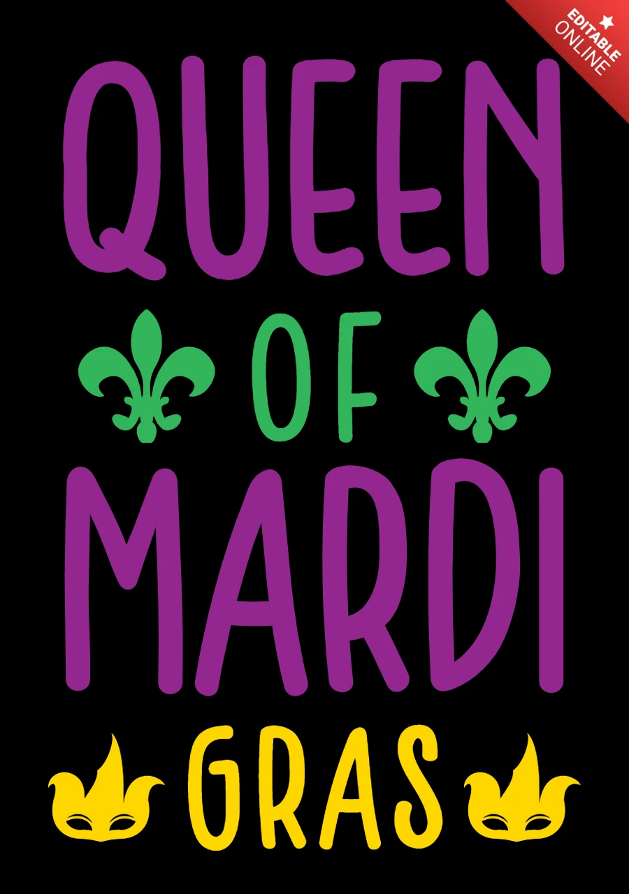 Żywy szablon projektu królowej mardi gras ze świąteczną fleur-de-lis