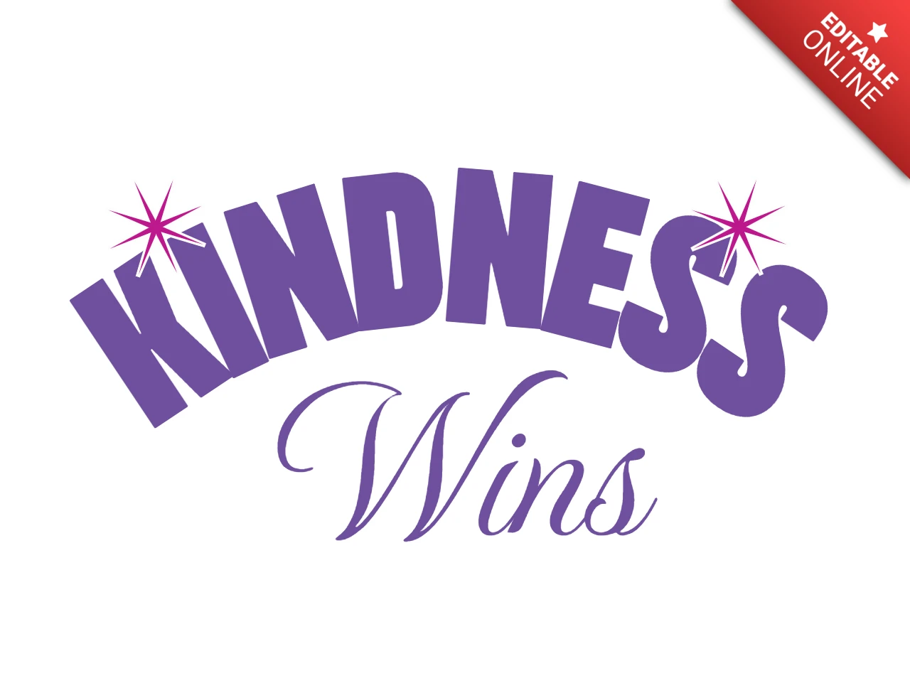 Kindness Wins Inspirational Quote Design Template for T-Shirts