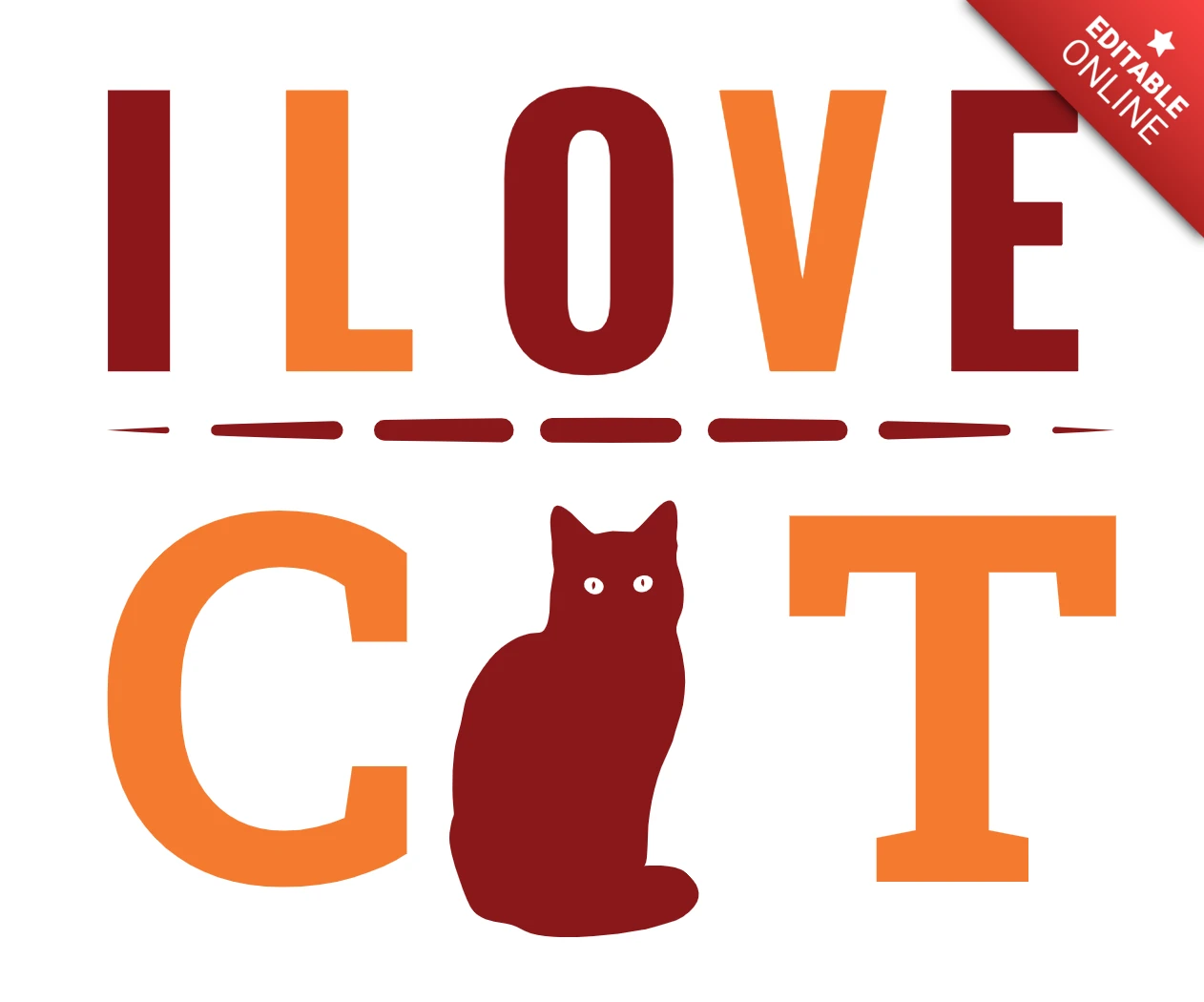 Playful Cat Love Design Template for Pet Lovers