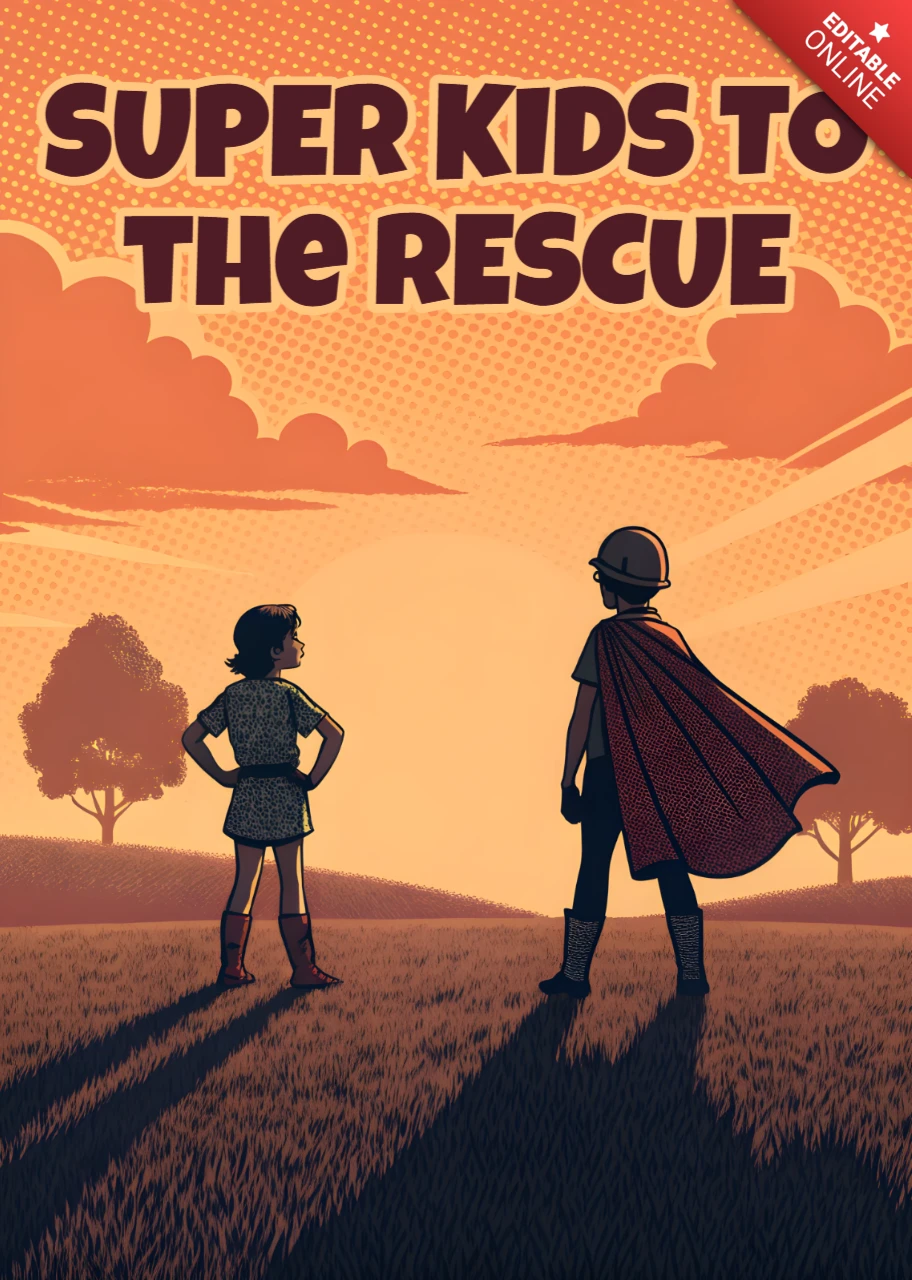 Abenteuer Kinder Designvorlage für Poster im Retro-Comic-Stil