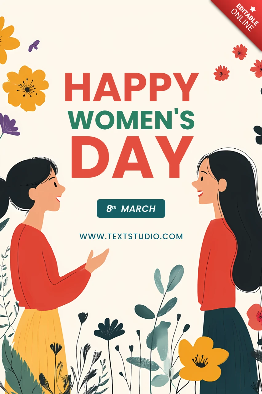Happy Women's Day Celebration Template - Editable Design for 8th March