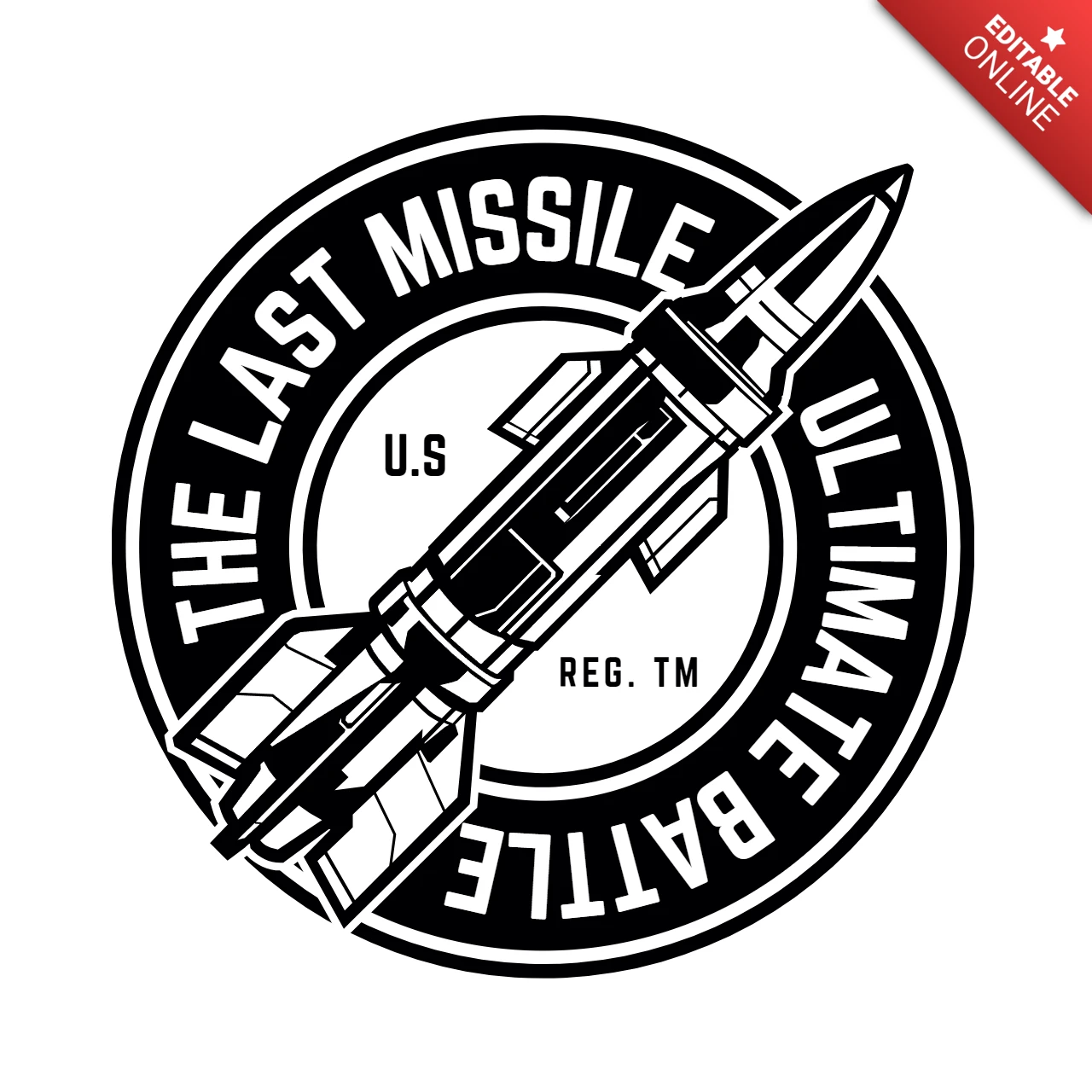 最後のミサイル究極の戦いTシャツデザインテンプレート