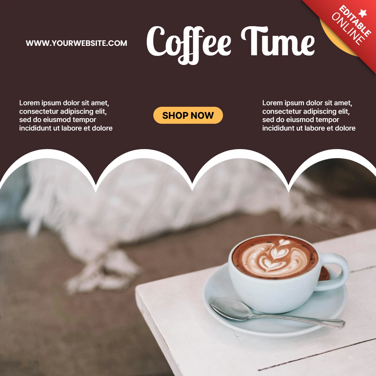 Coffee Time Promotional Instagram Post Design Template