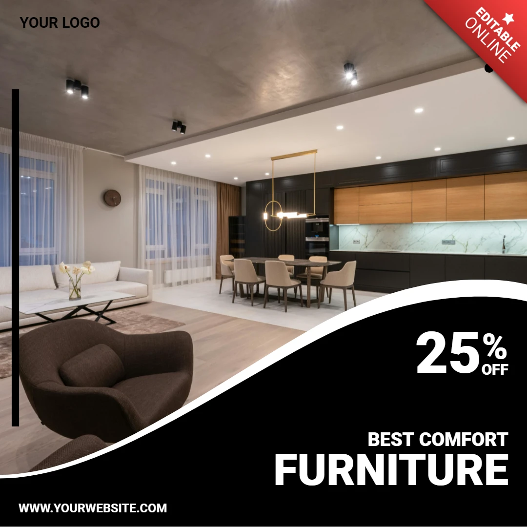 Elegant Curved Design Social Media Commercial Template