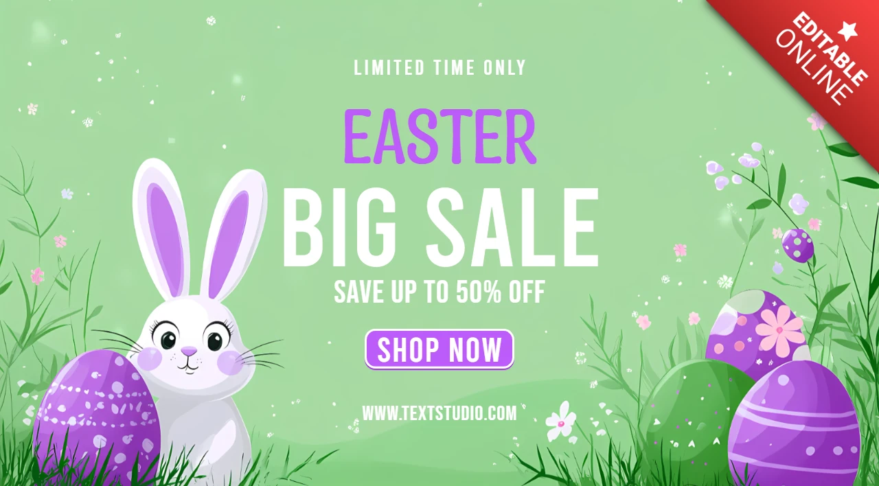 Ostern Verkauf Design-Vorlage mit niedlichen Hase und bunte Eier