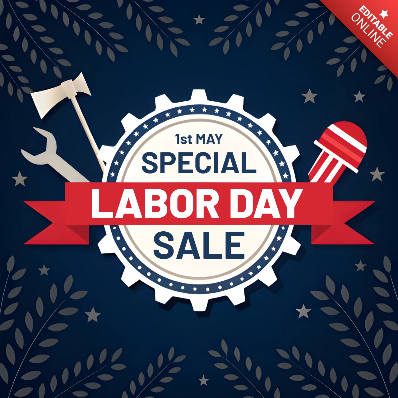 Labor Day Sale Design Template - Festive Retro Style for Promotions