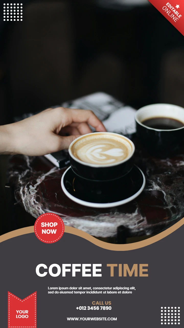 Coffee time instagram story post design template