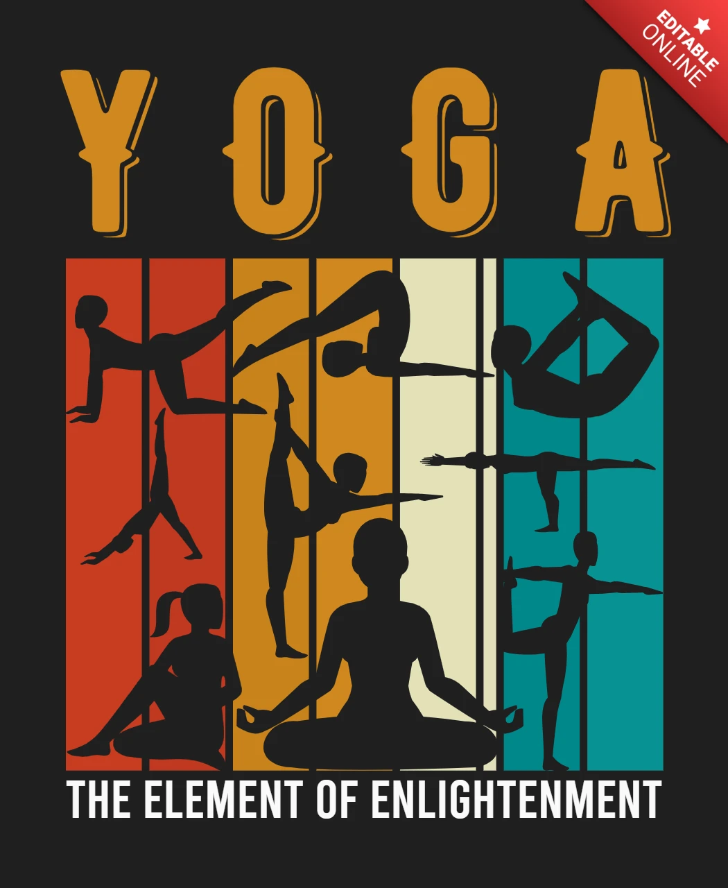 Uplifting Yoga Postures Enlightenment T-Shirt Template