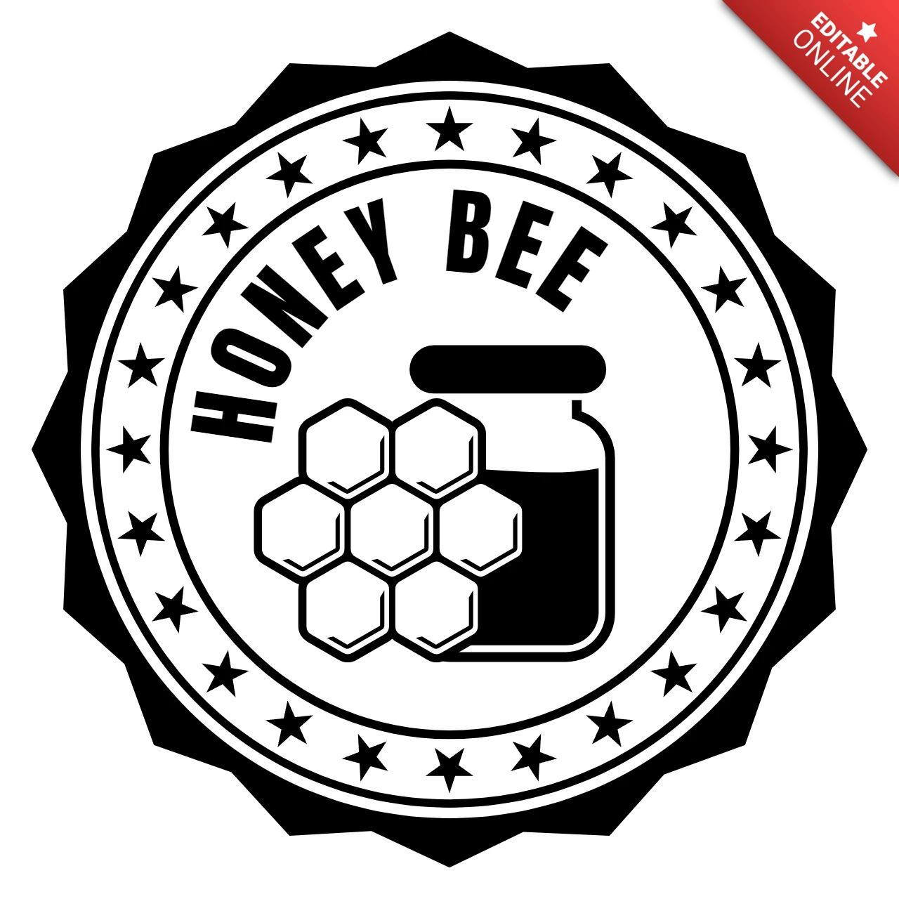 Honey Stamp Logo Design Template