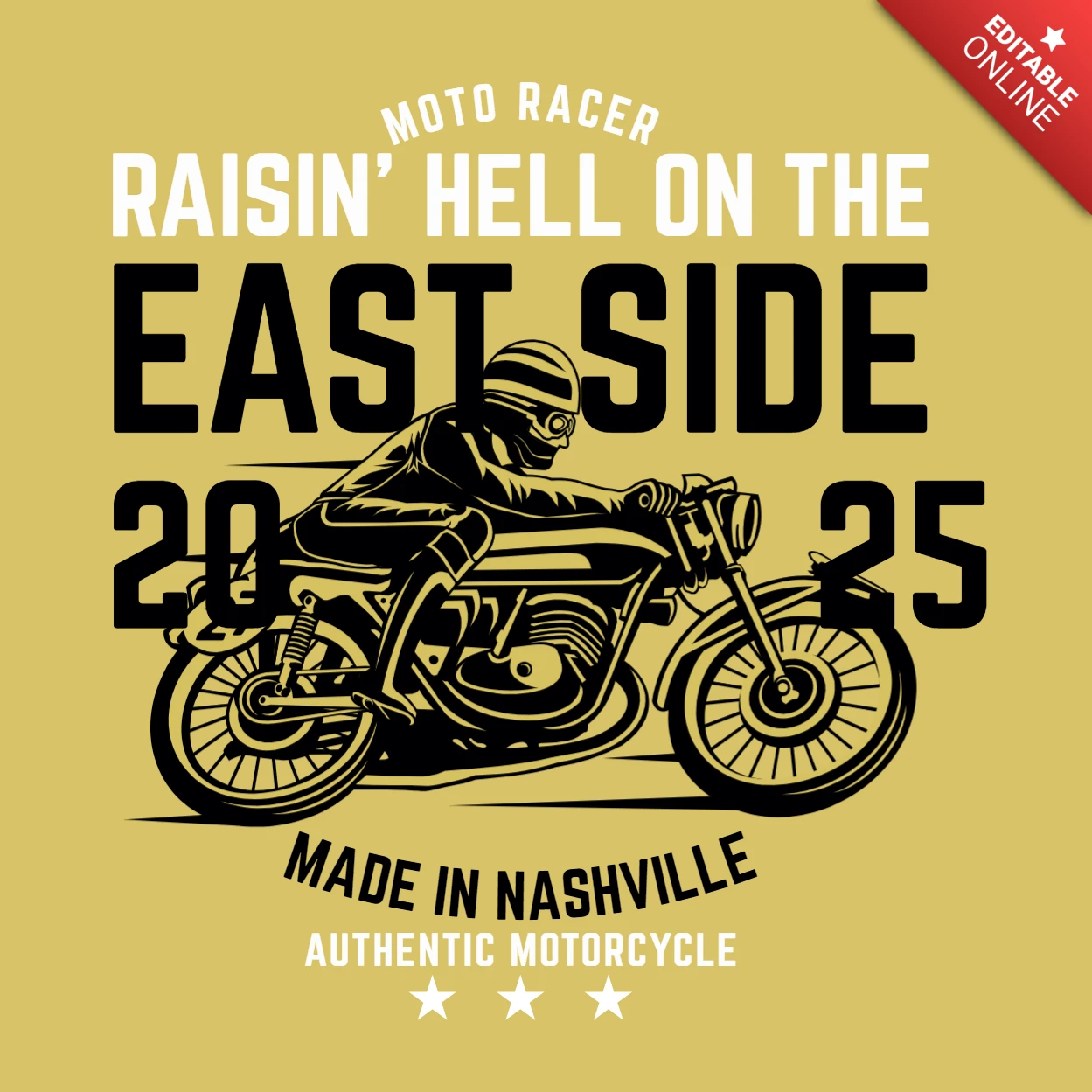 Mann fährt motorrad t-shirt design vorlage