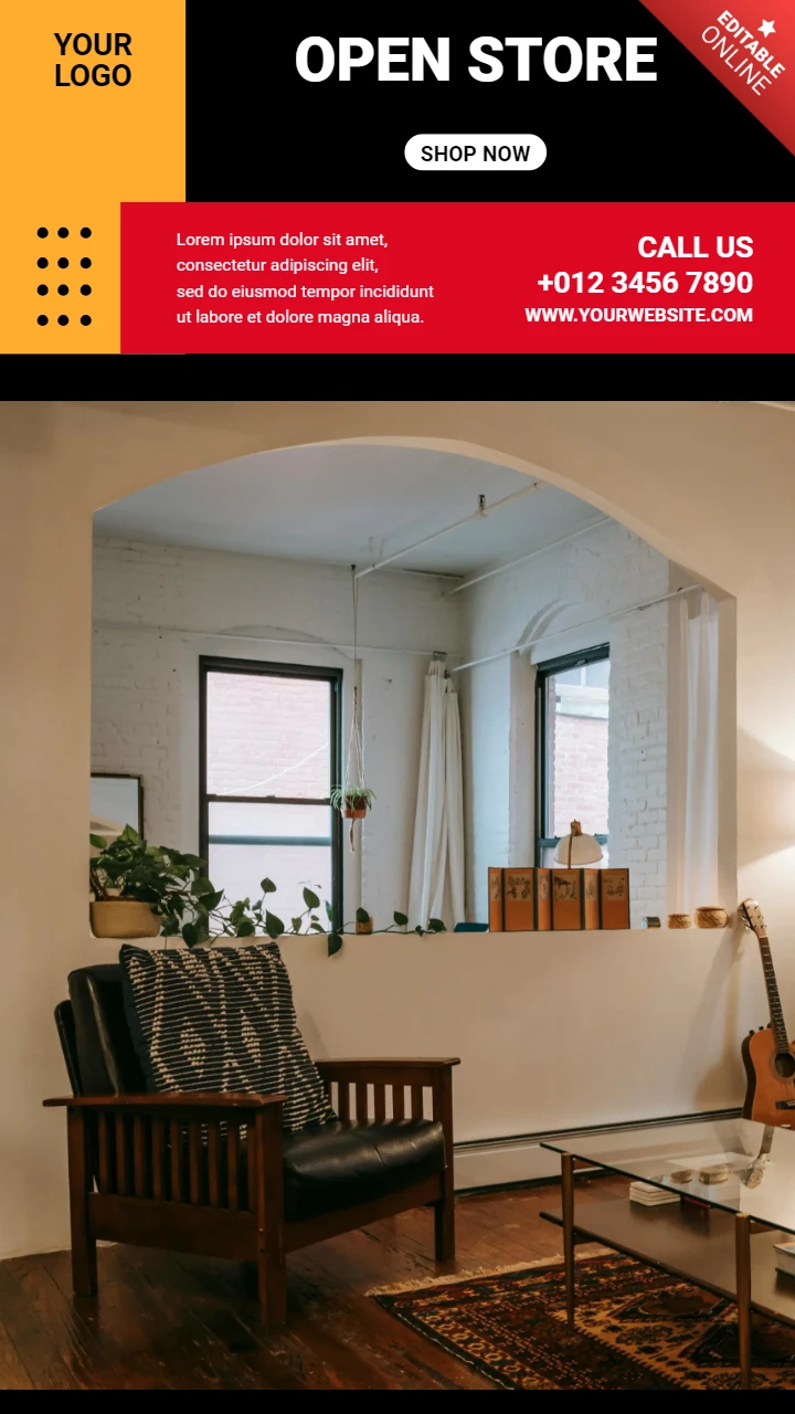 Orange schwarz und rot Werbung instagram Geschichte Post Design Vorlage