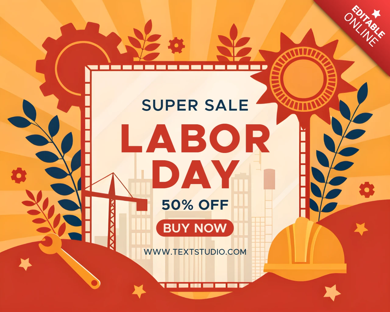 Labor Day Sale Design Template - Bold and Colorful Promotional Graphics
