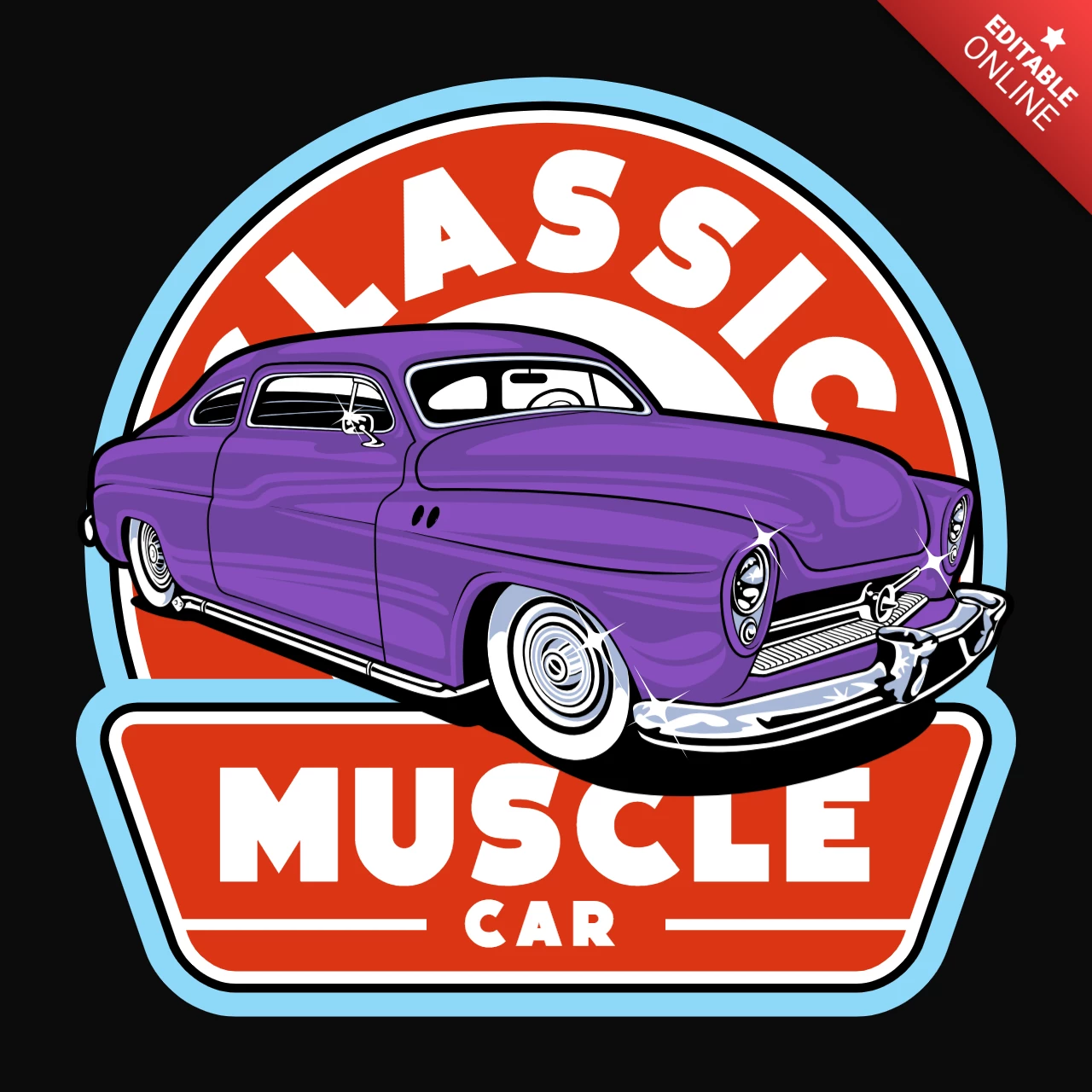 Modelo de design de pôster de muscle car clássico