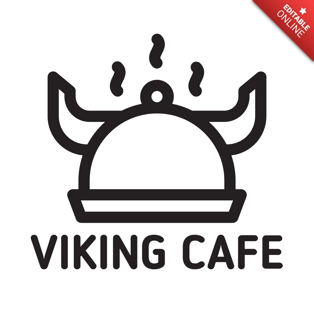 Viking Cafe Logo Design Template