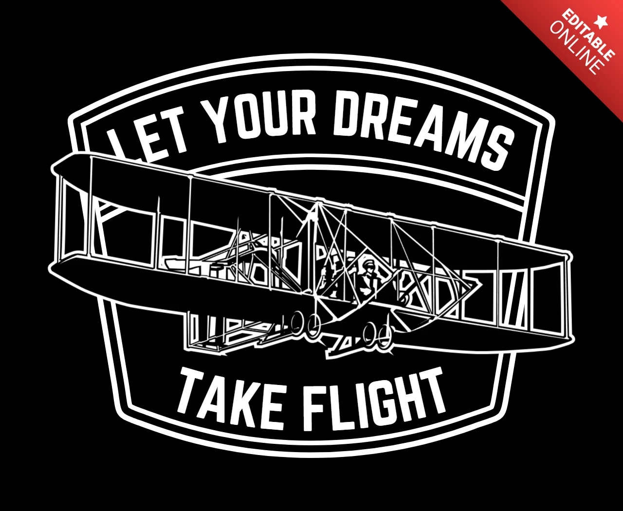 Modelo de design de camiseta "Let your dream take fight